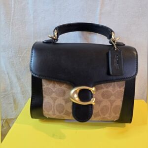 Coach Tabby Black and Tan Satchel